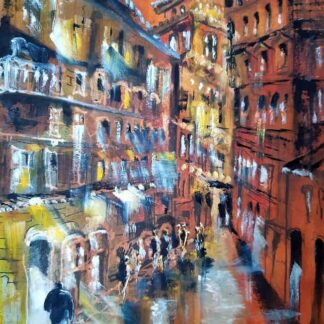 Abstract Original Street Scene painting